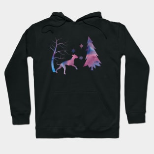 Whippet Art Winter Snowflakes Hoodie